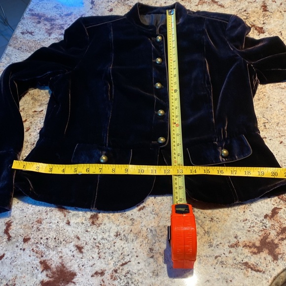 STUNNING VELVET DARK BROWN BLAZER BY PASSPORT . - Picture 13 of 15